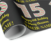 Happy 15th Birthday & Merry Kerstmis, aangepaste n Cadeaupapier (Rol Hoek)
