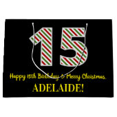 Happy 15th Birthday & Merry Kerstmis, aangepaste n Groot Cadeauzakje (Voorkant)