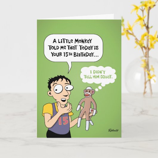 Happy 15th Birthday Prediction Kaart (Gele Bloem)