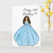 Happy 15th Birthday Quinceanera Kaart (Gele Bloem)