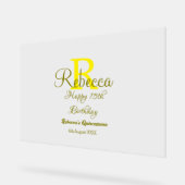 Happy 15th Birthday yellow naam toevoegen monogram Acryl Bord (Hoek)