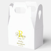 Happy 15th Birthday yellow naam toevoegen monogram Bedankdoosjes (Geopend)