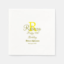 Happy 15th Birthday yellow naam toevoegen monogram