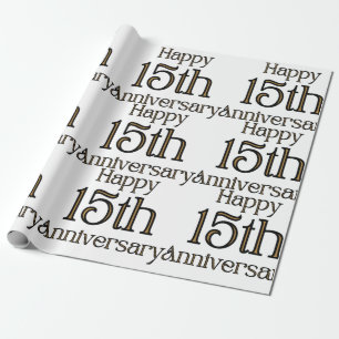 Happy 15th Jubileum-pakpapier Cadeaupapier