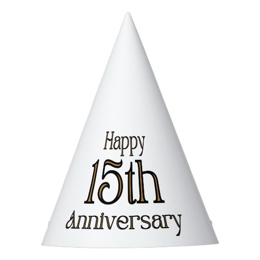 Happy 15th Jubileum Party Pet Feesthoedjes (Voorkant)