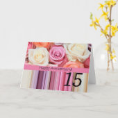 Happy 15th Jubileum rozen Kaart (Gele Bloem)