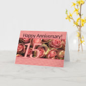 Happy 15th Jubileum rozen Kaart (Gele Bloem)
