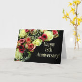 Happy 15th Jubileum rozen Kaart (Gele Bloem)