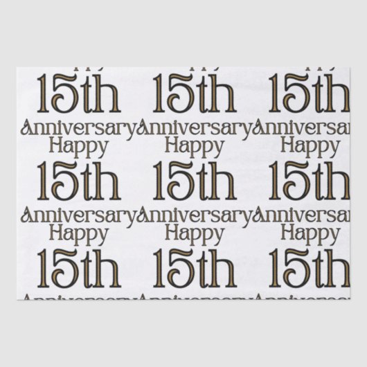 Happy 15th Jubileum Tissuepapier (Voorkant)