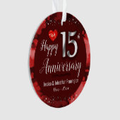 Happy 15th Wedding Jubileum Ornament (voorkant)