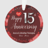 Happy 15th Wedding Jubileum Ornament (voorkant)