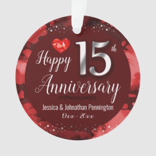 Happy 15th Wedding Jubileum Ornament