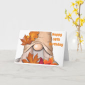 HAPPY **16e BIRTHDAY** VAN CUTE GNOME Kaart (Gele Bloem)