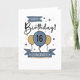 Happy 16e verjaardag Kaart