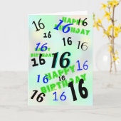 Happy 16e verjaardag Kaart (Gele Bloem)