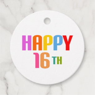Happy 16th bedankjes labels