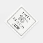 HAPPY 16th BIRTHDAY; Art Deco Style; aangepaste na Servet (Hoek)