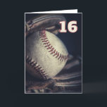 Happy 16th Birthday Baseball Wenskaart Kaart<br><div class="desc">Een  uitziend ontwerp met subtiele kleuren - dit close-up afbeelding van een goed gedragen bal in een handschoen is het perfecte hokje voor de zestien jaar oude honkbalminnaar! De binnenkant van deze kaart wordt verlaten leeg voor u om uw eigen hartverwarmende bericht te schrijven.</div>