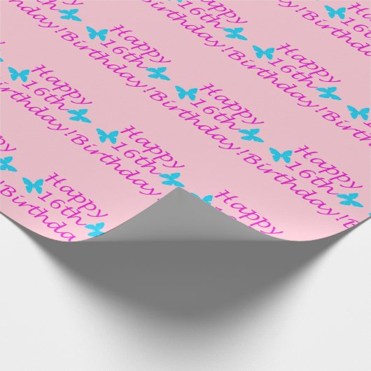 Happy 16th Birthday Cadeaupapier (Hoek)