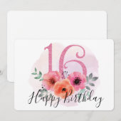 Happy 16th Birthday Feestdagenkaart (Voorkant / Achterkant)