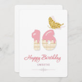 Happy 16th Birthday Feestdagenkaart (Voorkant / Achterkant)