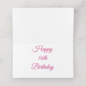 Happy 16th Birthday Gevouwen Plaats Kaart Plaatskaartje (Binnenkant ongevouwen)