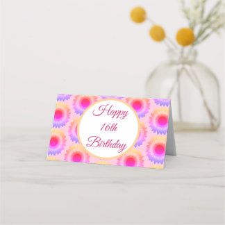 Happy 16th Birthday Gevouwen Plaats Kaart Plaatskaartje