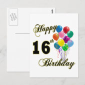 Happy 16th Birthday Gifts en Birthday Apparel Briefkaart (Voorkant / Achterkant)