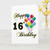 Happy 16th Birthday Gifts en Birthday Apparel Kaart (Gele Bloem)