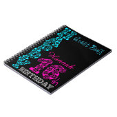 Happy 16th Birthday Girly Personalized Guest Book Notitieboek (Linkerzijde)