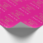 Happy 16th Birthday Gold Glitter en Hot Pink Cadeaupapier<br><div class="desc">Fijne 16e verjaardag Gold Glitter en Hot Pink Wrapping Paper met persoonlijke naam. Voor verdere aanpassing,  te klikken gelieve de knoop "van de Aanpassing het"en ons ontwerphulpmiddel te gebruiken om deze sjabloon te wijzigen.</div>