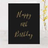 Happy 16th Birthday Golden Yellow Custom Age Black Kaart (Gele Bloem)