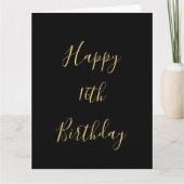 Happy 16th Birthday Golden Yellow Custom Age Black Kaart (Voorkant)