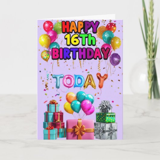 Happy 16th Birthday Kaart (Voorkant)