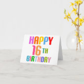 Happy 16th Birthday Kaart (Gele Bloem)
