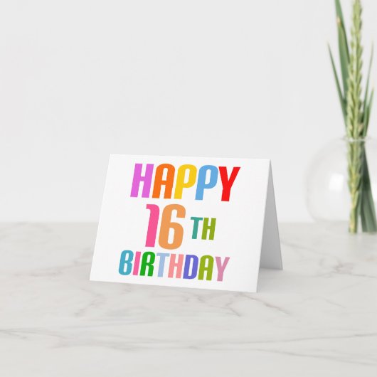 Happy 16th Birthday Kaart (Voorkant)