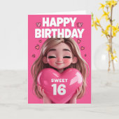 Happy 16th Birthday Kaart (Gele Bloem)