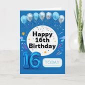 Happy 16th Birthday Kaart (Voorkant)