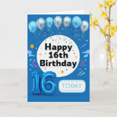 Happy 16th Birthday Kaart (Gele Bloem)