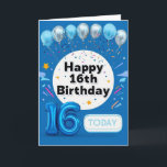 Happy 16th Birthday Kaart<br><div class="desc">Happy 16th Birthday</div>