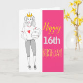 Happy 16th Birthday Kaart (Gele Bloem)