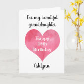Happy 16th Birthday kleindochter Kaart (Gele Bloem)