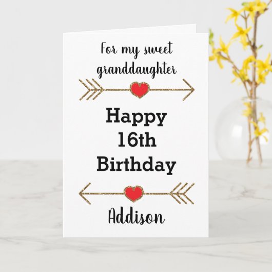 Happy 16th Birthday kleindochter Kaart (Gele Bloem)