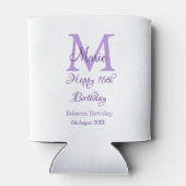 Happy 16th Birthday paarse naam toevoegen monogram Blikjeskoeler (Achterkant)