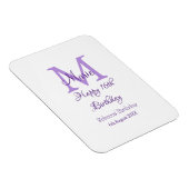 Happy 16th Birthday paarse naam toevoegen monogram Magneet (Rechterzijde)