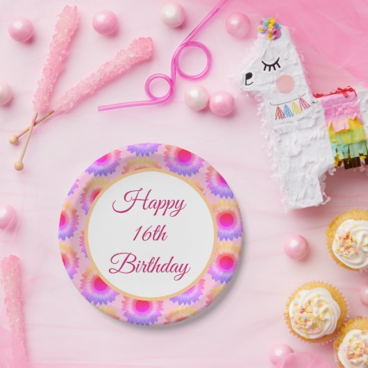 Happy 16th Birthday Paper Bord (Feest)