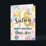 Happy 16th Birthday Pastel Rainbow en Gold Girl Kaart<br><div class="desc">Fun,  vrolijk,  elegant en kleurrijk design verjaardagskaart 
Vuurwerk in heldere regenboogkleuren. Faux goud groot getal. 
Haal deze prachtige kaart om je vriend of familie te vieren!</div>