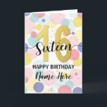 Happy 16th Birthday Pastel Rainbow en Gold Girl Kaart<br><div class="desc">Fun,  vrolijk,  elegant en kleurrijk design verjaardagskaart 
Vuurwerk in heldere regenboogkleuren. Faux goud groot getal. 
Haal deze prachtige kaart om je vriend of familie te vieren!</div>