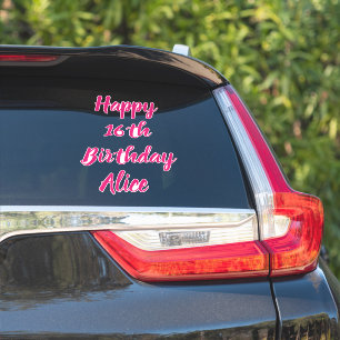 Happy 16th Birthday Pink Custom Name Girly 2023 Sticker