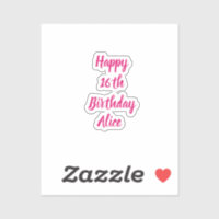 Happy 16th Birthday Roze Aangepaste naam Girly Coo